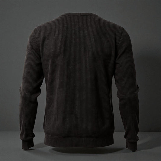 Classic Black Sweatshirt with Subtle Logo | Casual Comfort for Men