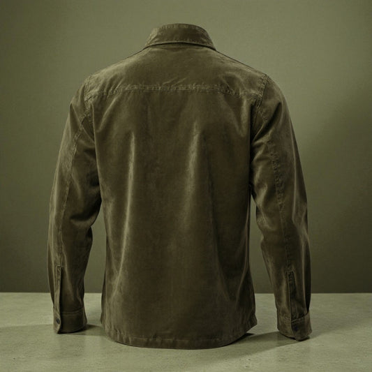 Men's Olive Green Velvet Shirt Jacket - Premium Quality for Dhaka